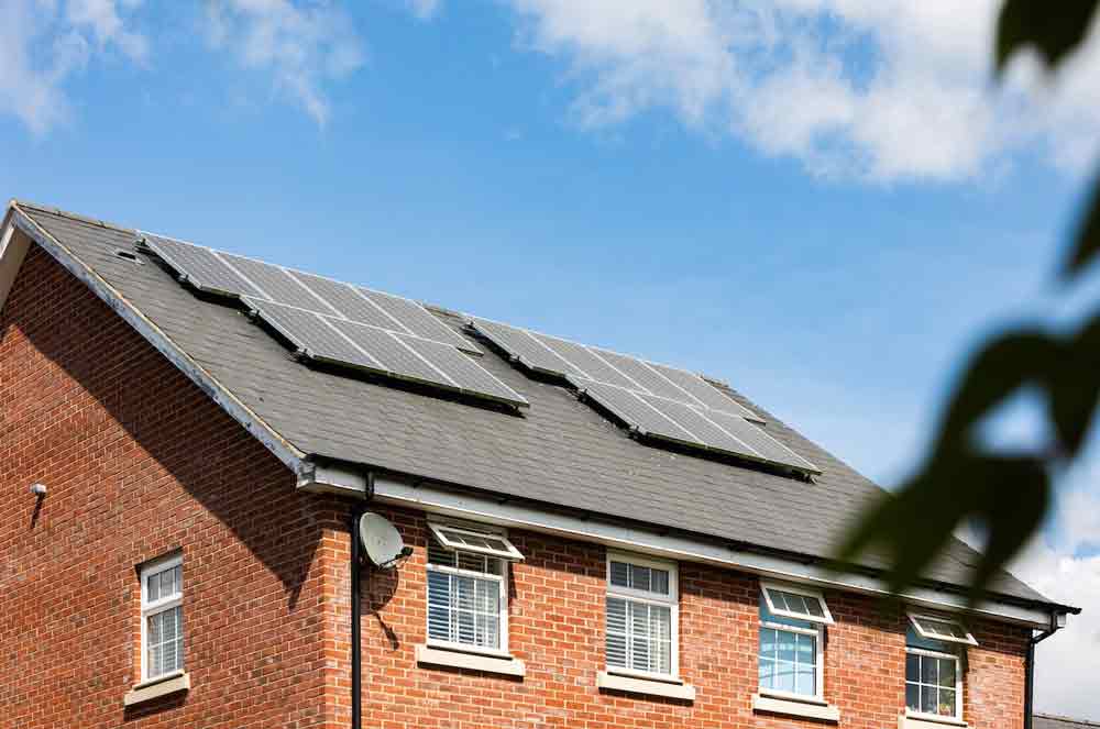 solar panels adding value to UK roof